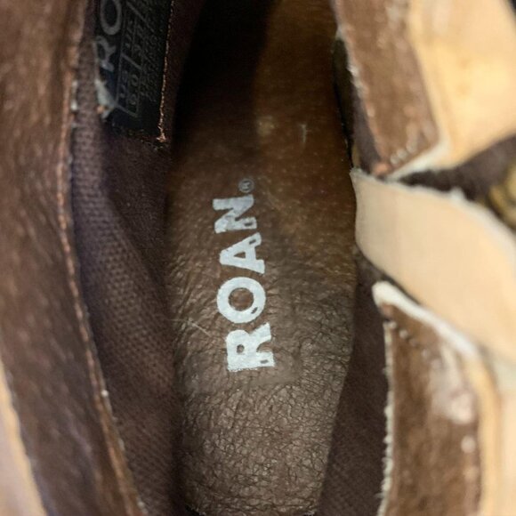 Roan NWOT Sz 6 Leather heel ankle boots womens tan - Picture 6 of 8